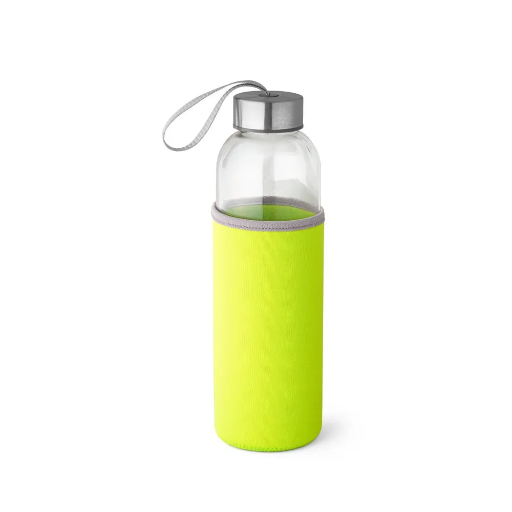 Squeeze em vidro e tampa em aço inox com alça 520 mL