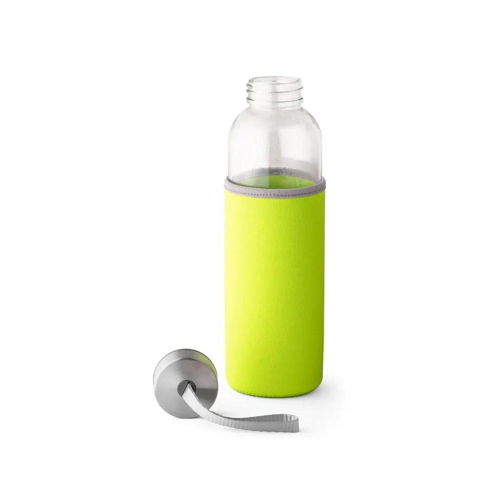 Squeeze em vidro e tampa em aço inox com alça 520 mL