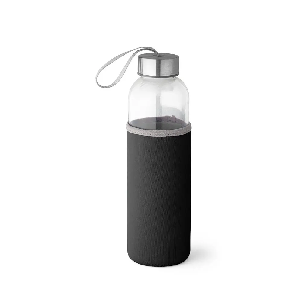 Squeeze em vidro e tampa em aço inox com alça 520 mL