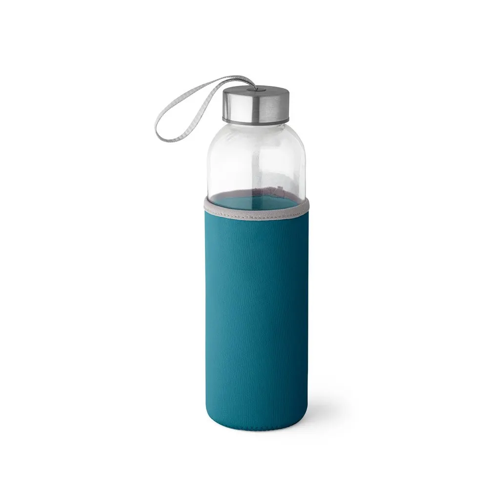Squeeze em vidro e tampa em aço inox com alça 520 mL