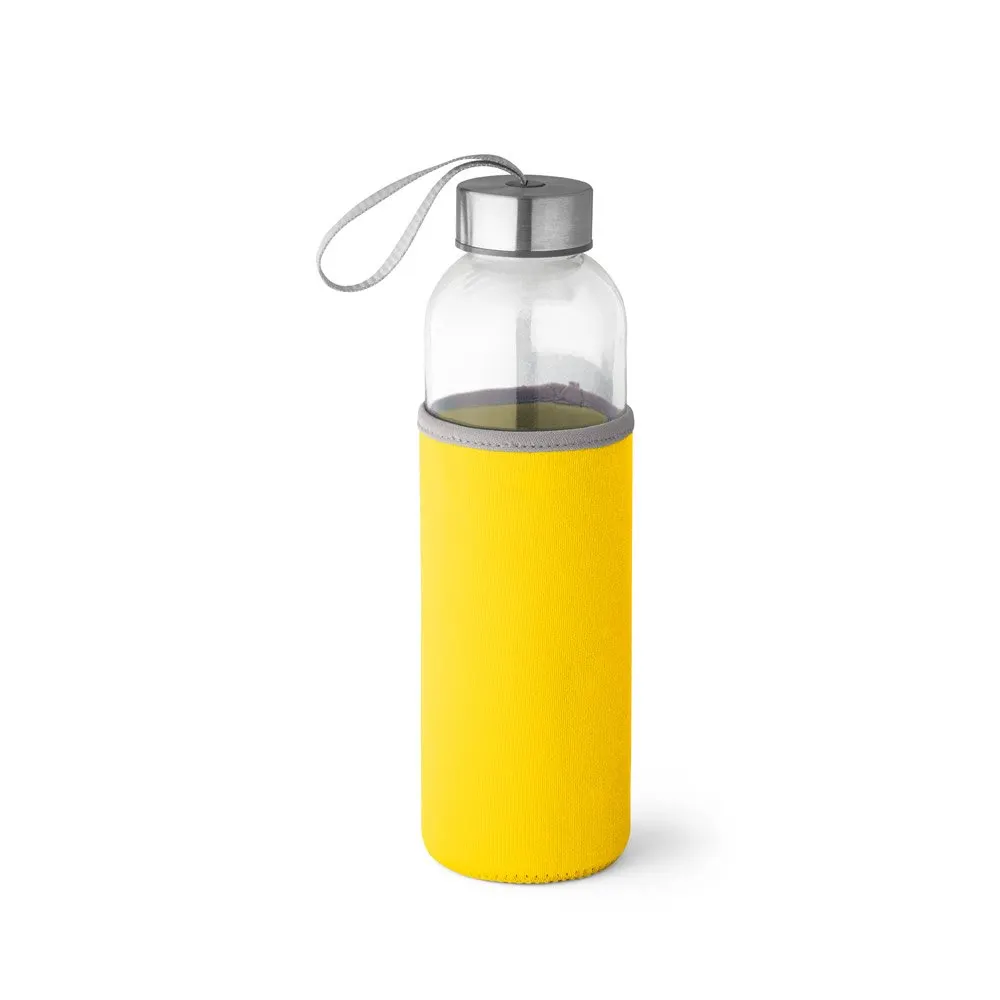 Squeeze em vidro e tampa em aço inox com alça 520 mL