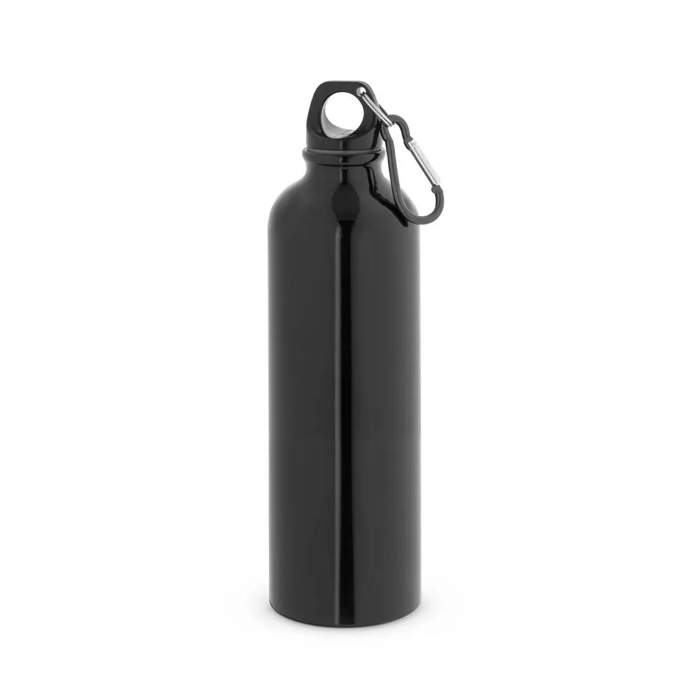 Squeeze esportiva em aço inox de parede simples com mosquetão 820 mL