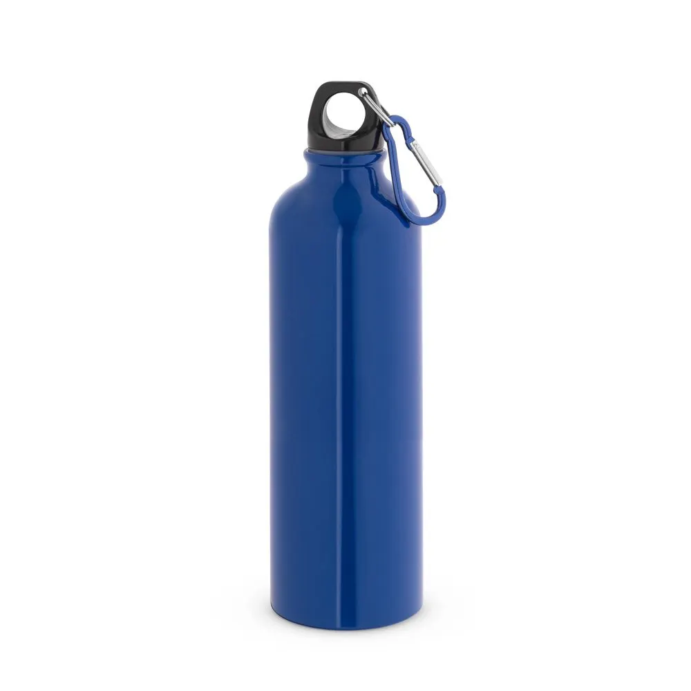 Squeeze esportiva em aço inox de parede simples com mosquetão 820 mL