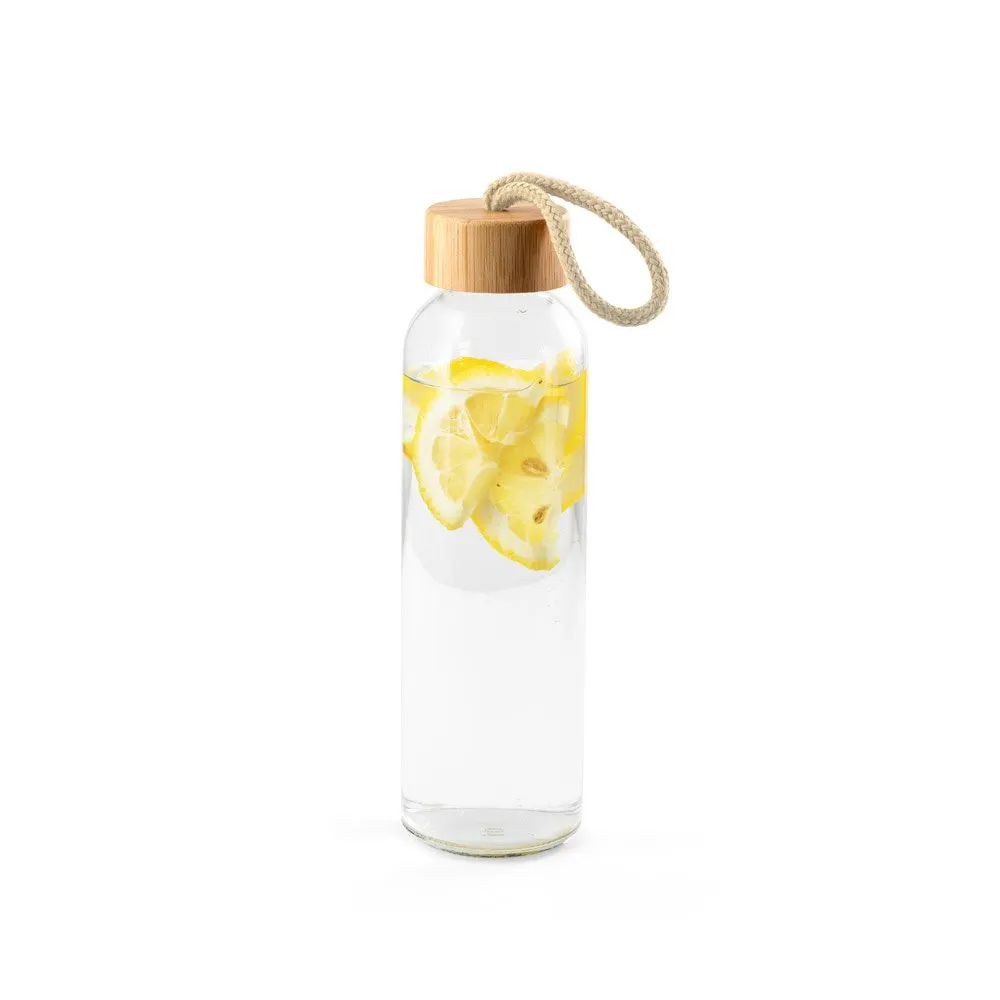 Squeeze para sublimação em vidro, com tampa em bambu 500 mL