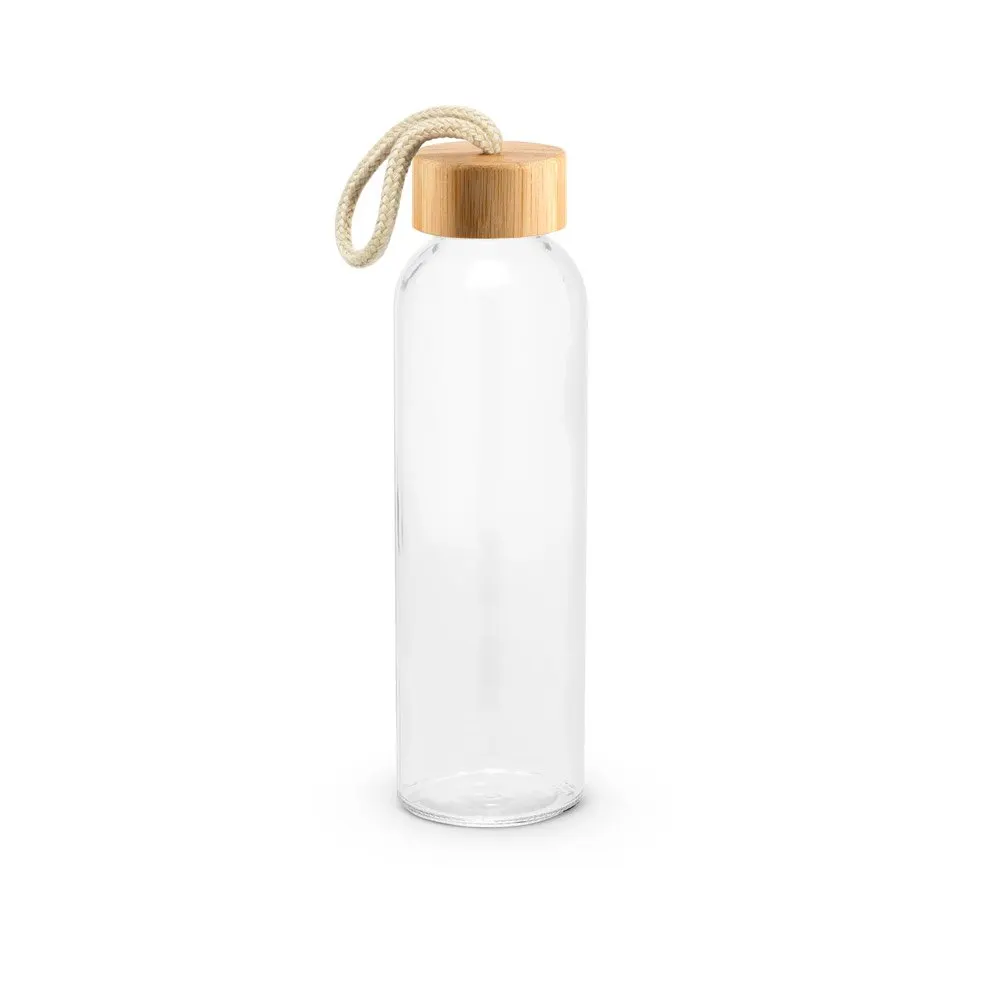 Squeeze para sublimação em vidro, com tampa em bambu 500 mL