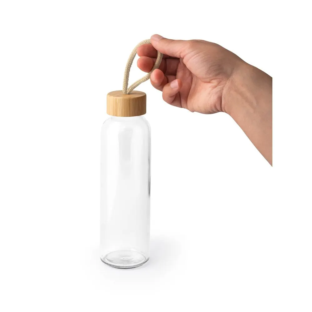 Squeeze para sublimação em vidro, com tampa em bambu 500 mL