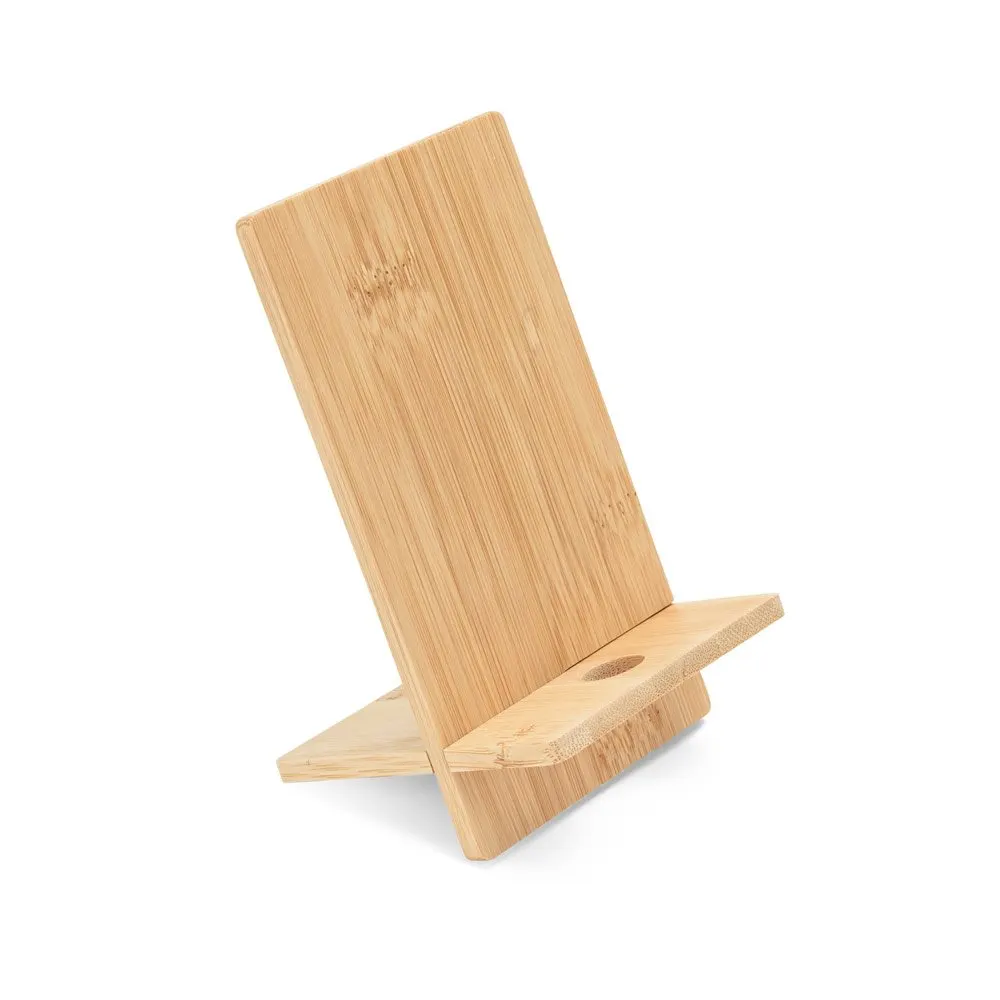 Suporte para celular em bambu, desmontável em duas partes