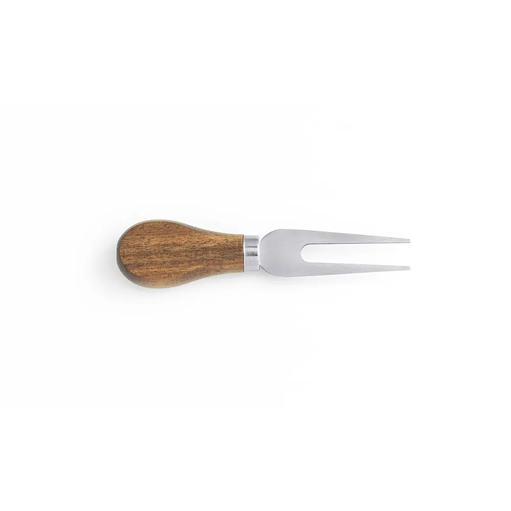 Tábua de queijos em madeira de acácia com 2 utensílios em madeira de acácia e aço inox