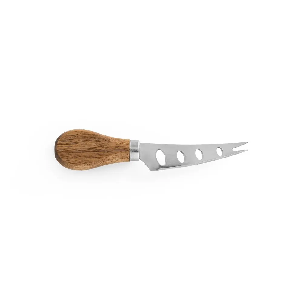 Tábua de queijos em madeira de acácia com 2 utensílios em madeira de acácia e aço inox