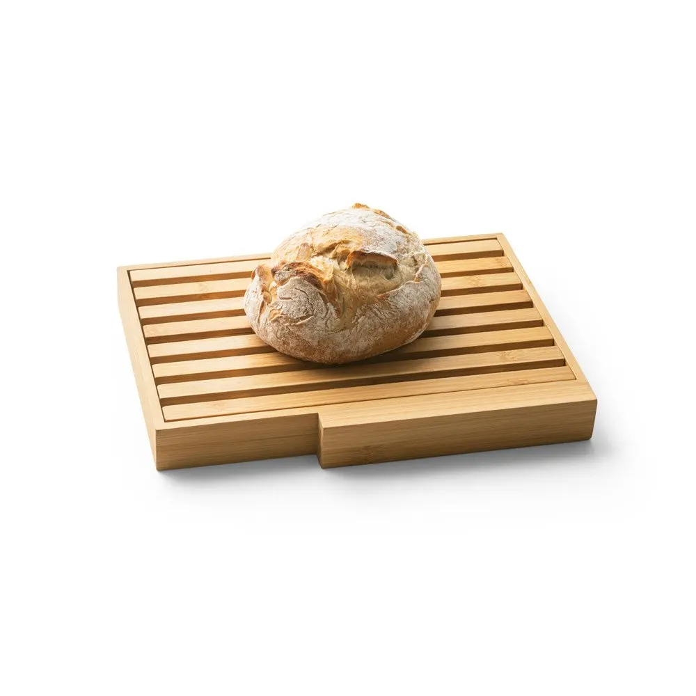 Tábua para pão em bambu com faca em aço inox